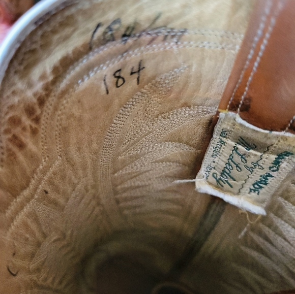 ML Leddy vintage 1980's handmade ostrich full quill 9M cowboy boots - Picture 7 of 9